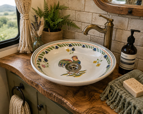 Ceramic rooster vessel sink - rooster,