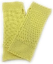 Pure Cashmere Gloves - Womens Wrister - Lemon Yellow - Made in Scotland UK