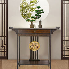 Post Orient Style Entryway Console Table Sofa Table w/Drawer＆ Open Storage Shelf