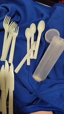 Plastic Reusable Cutlery set 12 peice In Plastic Container