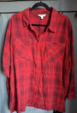 M&S LADIES RED FLANNEL GINGHAM