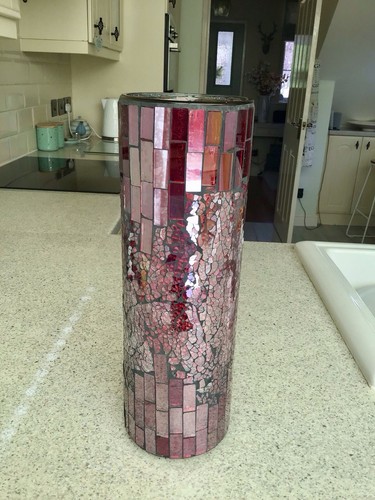 Red crackle glass vase - crackle,