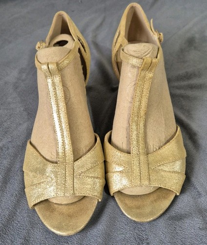 Gold bar sandals leather - gold, t-bar