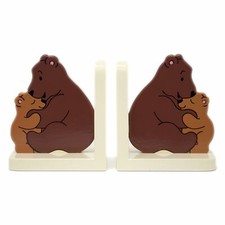 Bear Hug Wooden Bookends For