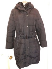 Wallis Ladies Padded Overcoat Black Size Large Very Good Condition