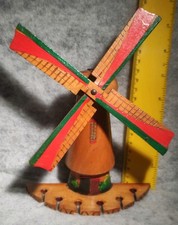 Wooden Windmill  Holland 22cm Vintage