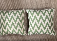 PAIR OF 75% SILK OKA CUSHION COVERS. MEASURE 20" SQUARE. COVERS ONLY.