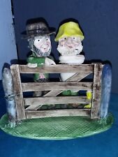 ALAN YOUNG, Devon pottery, rare 2 Yokels leaning on a gate, excellent condition
