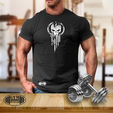 American Warrior T Shirt Gym Clothing Bodybuilding Training Workout Exercise Top