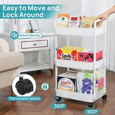 3 Tier Storage Trolley Cart on Wheels Kitchen Bathroom Laundry Rolling Rack New