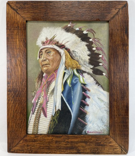 Antique oil painting native - antique,
