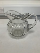 Clear Glass Jug Pitcher with Ornate Design for Tableware Serving