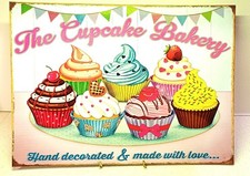 Large Vintage Style - The Cupcake Bakery  -Metal Advertising Sign