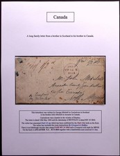 CANADA: 1844 Stampless Letter from Scotland- Ex-Old Time Collection - Album Page