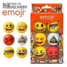 Emoji Novelty Golf Balls Set Christmas Stocking Filler Secret Santa Gifts 6 Pack