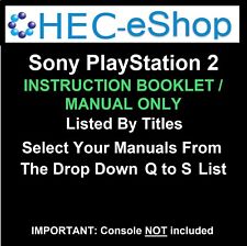 Sony PlayStation 2 - PS2 - Instruction Booklets Only Titles Beginning Q - S