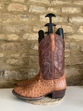 Cody James Brown Ostrich Exotic Leather Cowboy Boots Men’s Size UK 9 US 10D