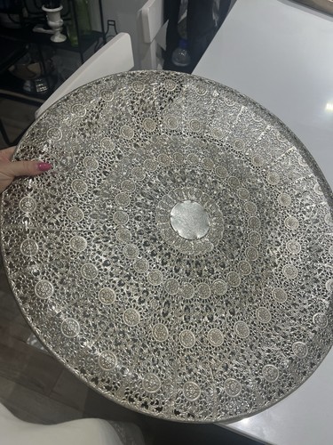 Silver colored metal moroccan - silver-colored,