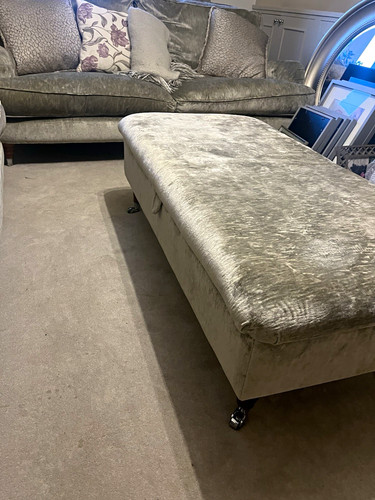 Velvet storage ottoman - storage, with
