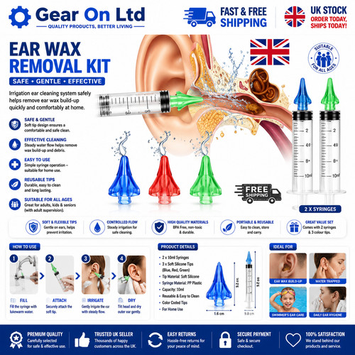 Ear syringe kit wax removal - kit,