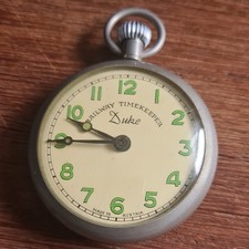 Vintage metal Railway Timekeeper Duke Pocket Watch Working c1960
