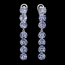 Silver Earrings Blue Tanzanite