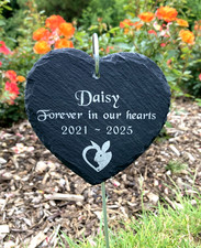Rabbit Pet Memorial Personalised Engraved Heart Grave Marker Stake Garden Plaque
