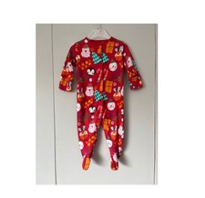 Baby Next Christmas Print Red SleepSuit Age 0-3 months Babygrow