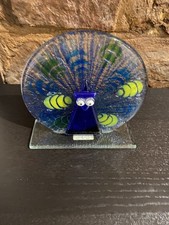 Nobile Glassware Ltd Fused Glass peacock 1406-15 ornament gift Xmas 