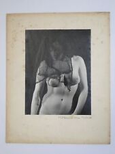 Nude Woman Black Veil Large Photo c1970s Signed #4 