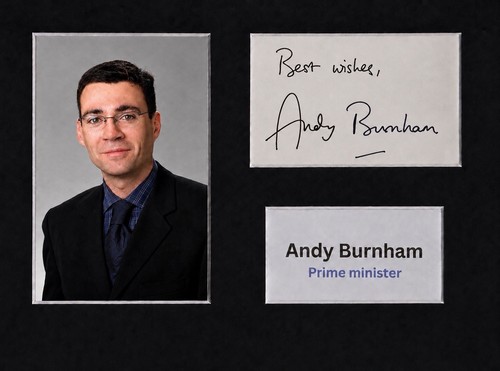 Andy burnham hand signed mount - burnham,