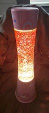 Glow Pink Rainbow Glitter Lamp Night Light Kids Bedroom Working