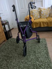 Days Purple Three Wheeled Walker Rollator With Storage