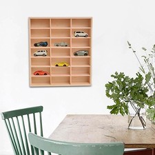 Wooden Wall Mounted Display Cabinet for Toy Cars /Trinkets /Collectibles 21 Grid