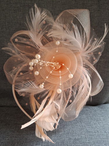 Peach ivory feather mesh - ivory,