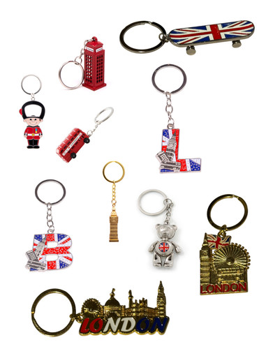 London metal keyrings - metal,