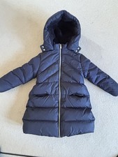 Jacadi Dark Blue Down Coat Girls aged 5 Zip Pockets With Hood