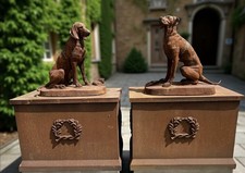 Cast Iron Hunting Dogs On Bases 