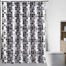 200*220cm Waterline Fabric Shower Curtain Mosaic Extra Long Wide Drop Bathroom