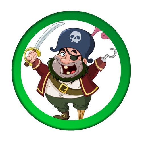 Cartoon pirate button badge - pirate,