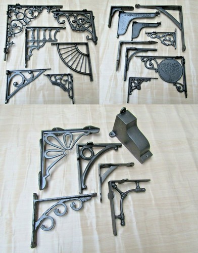 Rustic antique iron shelf - rustic,