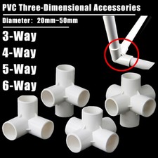 PVC 3/4/5/6 Way Elbow Socket Coupling Pipe Fitting Diameter 20 mm~50 mm White 