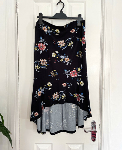Women black floral midi - black,