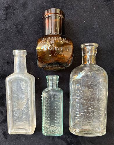 Job lot antique glass bottles - job,