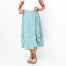 Monsoon Womens Skirt Wrap Midi Floaty Light Blue Polka Dot Elasticated Waist