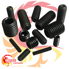 3/16" 7/16" 1/2" BSW (Whitworth) Socket Set Grub Screws - Black High Tensile