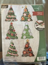 Festive Trees Bucilla Felt Ornament Kit 89662 Christmas Tree Felt Kit