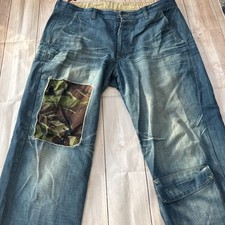 AWESOME VINTAGE SCHOTT NYC "DENIM 66 WILD RAGS" BLUE DENIM JEANS - 38"W X 33"L