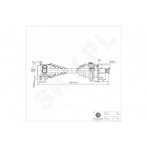 Front right drive shaft for - drive,
