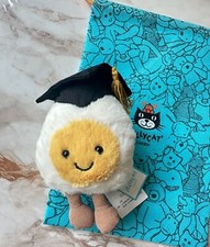 jellycat Cute graduation boiled egg soft doll 12cm. Comes with dust bag